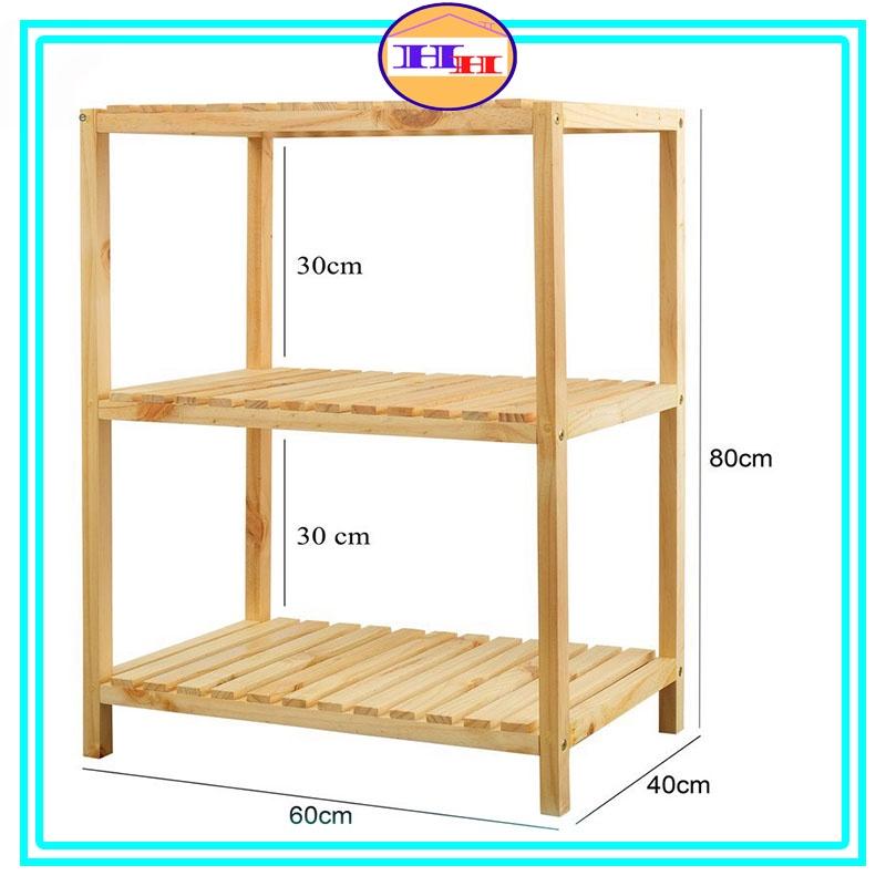 Kệ để lò vi sóng bằng gỗ thông nhiều kích thước