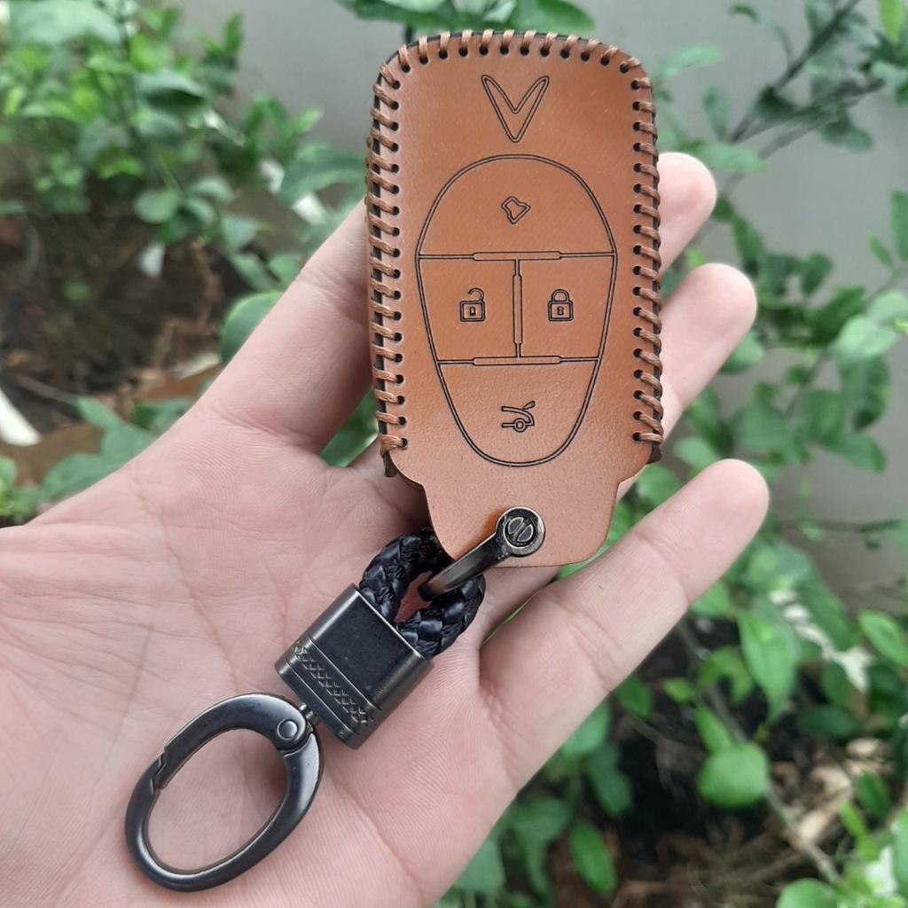 Bao da chìa khoá Vinfast E34, VF E34, xe điện VFE34, VF6, VF7, VF8, VF9. da thật 100%, Bảo hành 2 năm