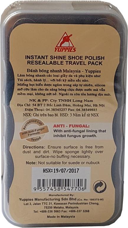 Đánh bóng nhanh đồ da Yuppies Instant Shine Shoe Polish - Neutral (Malaysia)