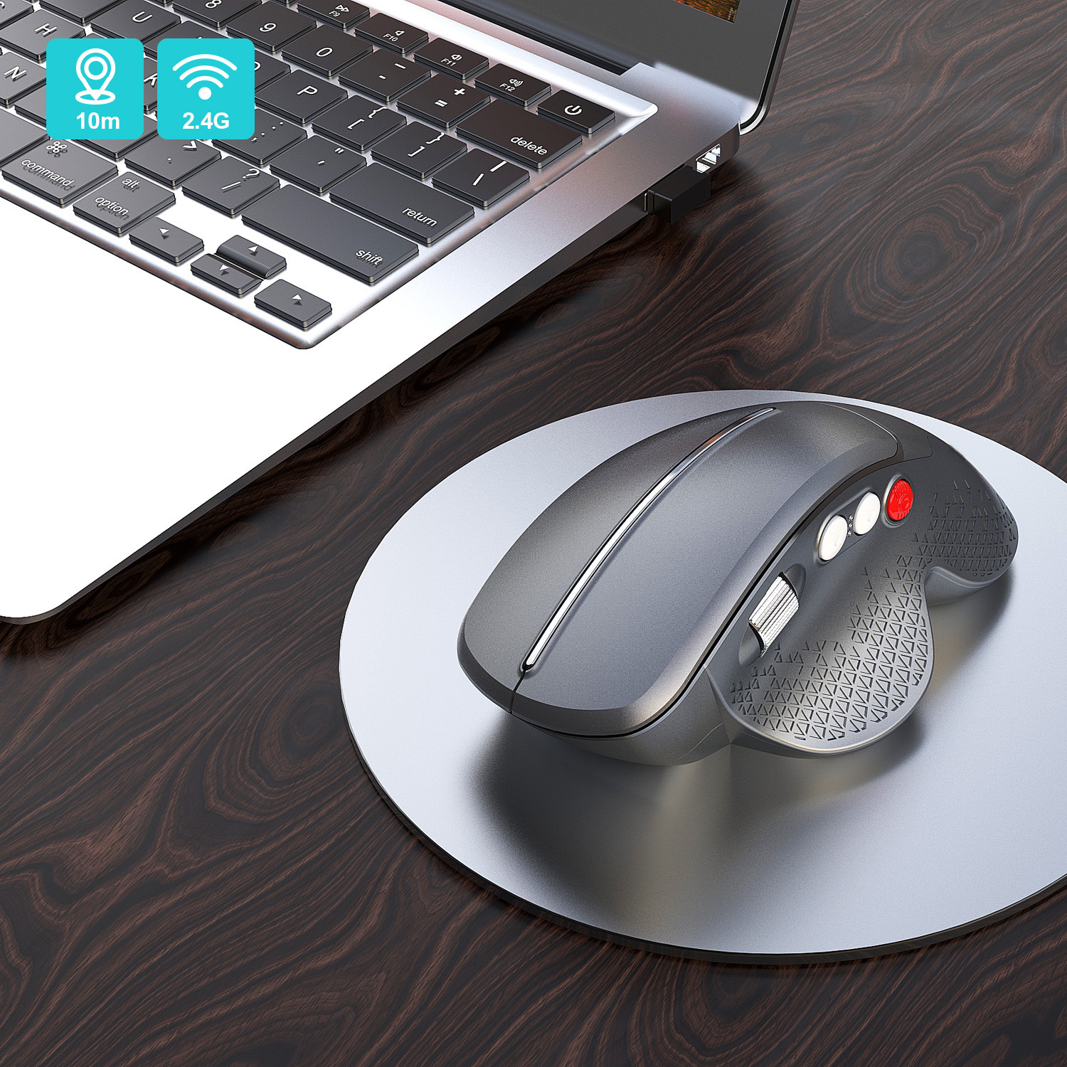 Chuột không dây Wireless 2.4G, DPI điều chỉnh 4 cấp, cho Gaming, văn phòng, 6 nút Dan House HXSJ T32 + Tặng Pin AA – Hàng chính hãng