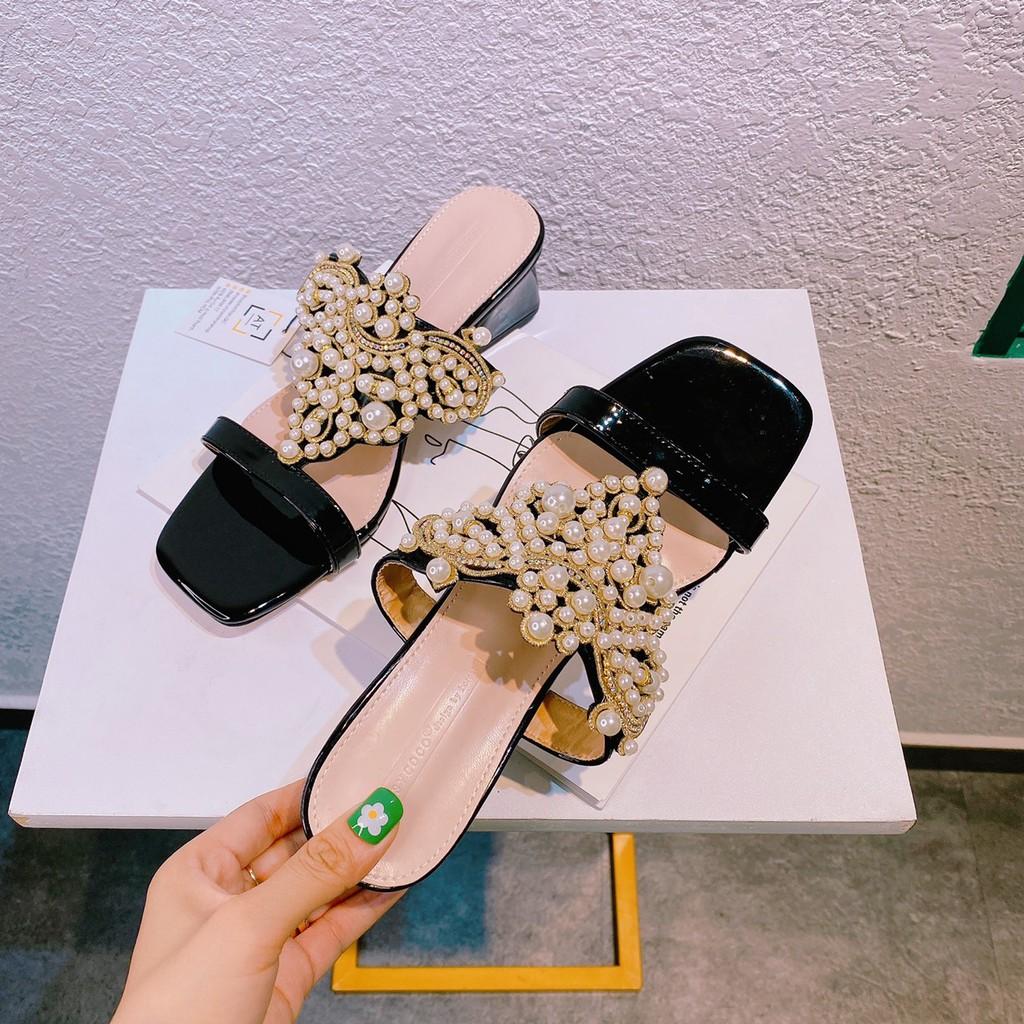 DÉP GÓT VUÔNG DA BÓNG QUẢNG CHÂU CAO CẤP