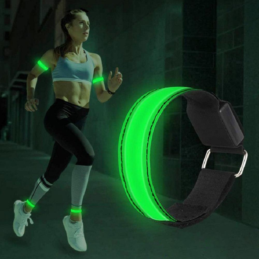 LED Armband Sạc USB Running Arm Band Ban đêm An toàn Chạy bộ Đi xe đạp Gear Dành cho Chạy bộ Đi xe đạp Đi bộ Đường dài Đi bộ Color: 1PC Green