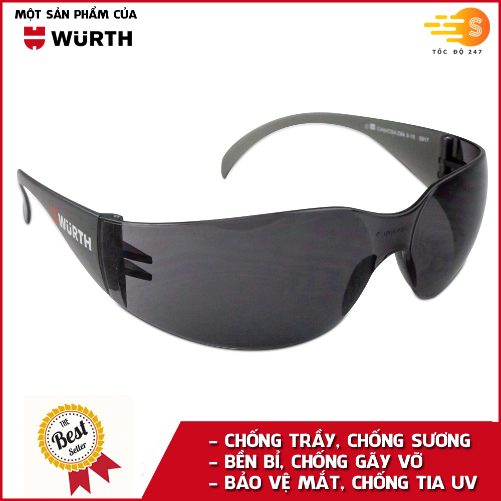 Kính bảo hộ mắt siêu bền chống bụi, trầy xước, gãy chuyên dụng Wurth WU-SG