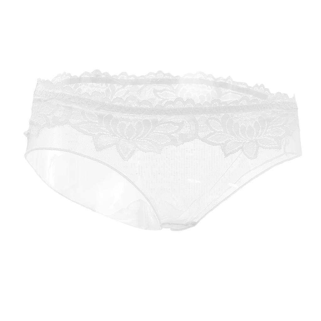 2-6pack Sexy Sheer Mesh Panties Low Rise Briefs Underwear Lingerie White