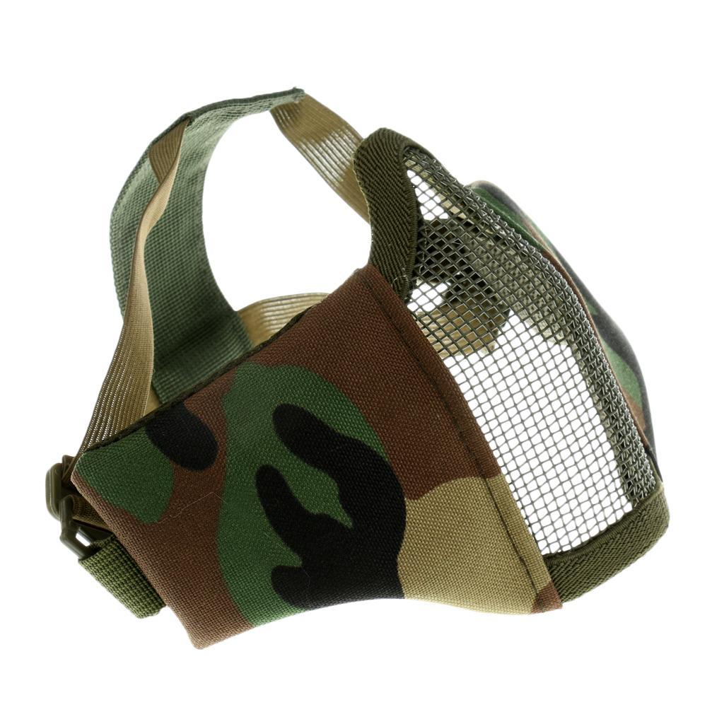 Half Face Lower Mask Metal Steel Mesh Adjustable Hunting Mask for Paintball Army CS