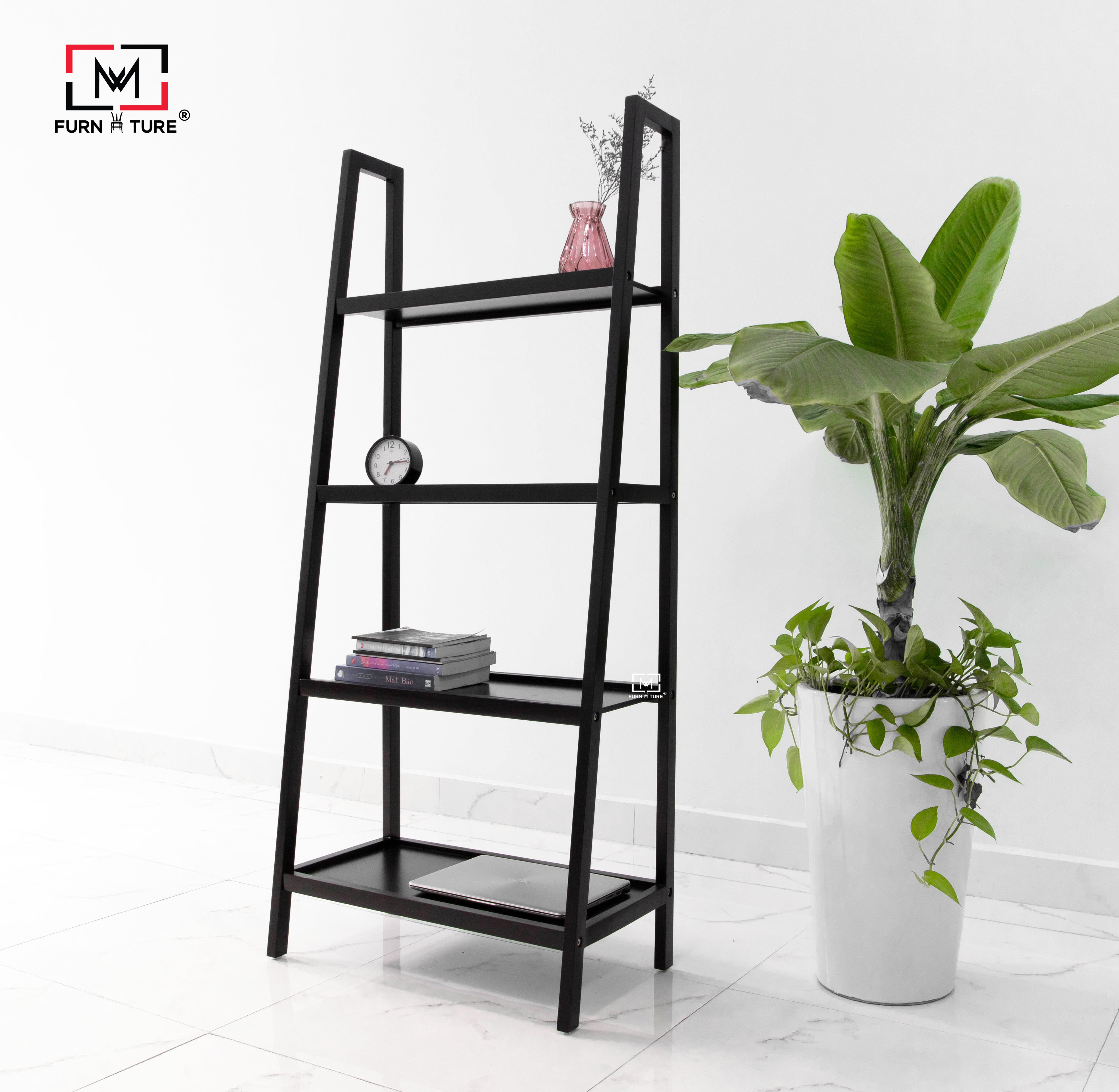 KỆ SÁCH HÀN QUỐC 4 TẦNG HÀN QUỐC MÀU ĐEN - A BOOKSHELF 4F SIZE L BLACK