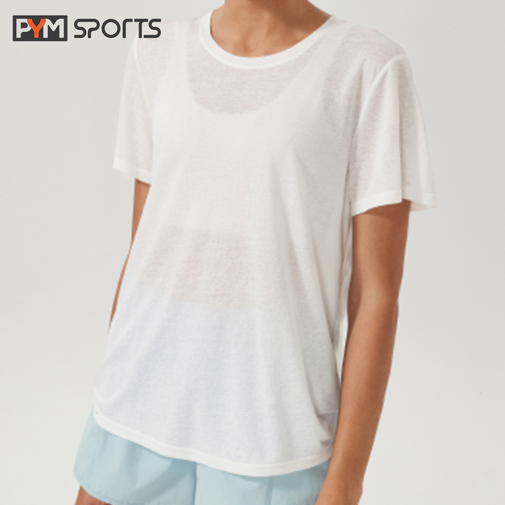 Áo phông ren C195 - PYMAT026 tập gym, yoga 4 màu, mặc thoáng mát, thoải mái