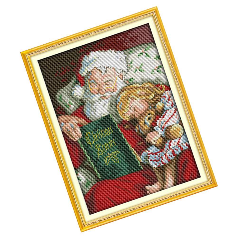 Stamped Cross Stitch Kit Pattern Embroidery Needlework 11CT - Santa Claus