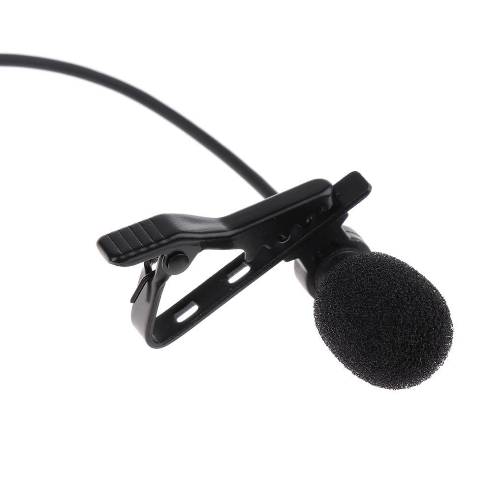 Black 3.5mm Lavalier Microphone with Microphone Adapter Cable for Smartphone