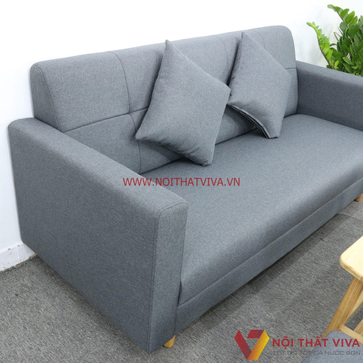 Bộ Bàn Ghế Sofa Nệm Bọc Nỉ Màu Xám 6 Món Gọn Đẹp Hiện Đại Giá Rẻ