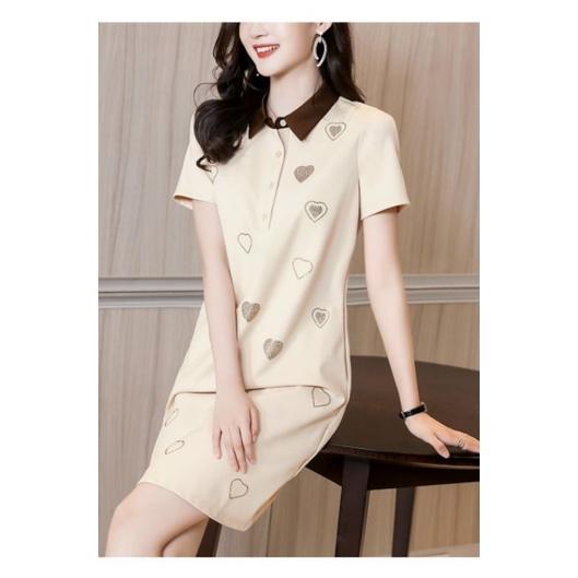 HÀNG NHẬP - ĐẦM THUN SUÔNG HỌA TIẾT TRÁI TIM ĐÍNH ĐÁ