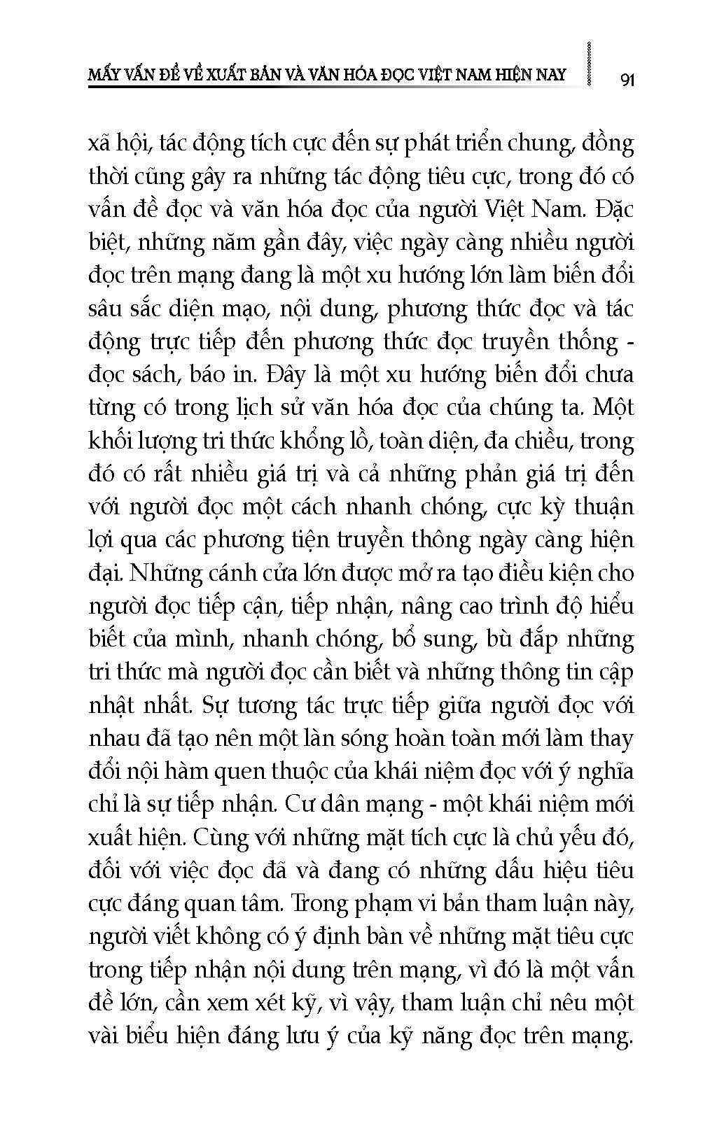 Mấy Vấn Đề Về Xuất Bản Và Văn Hoá Đọc Việt Nam Hiện Nay