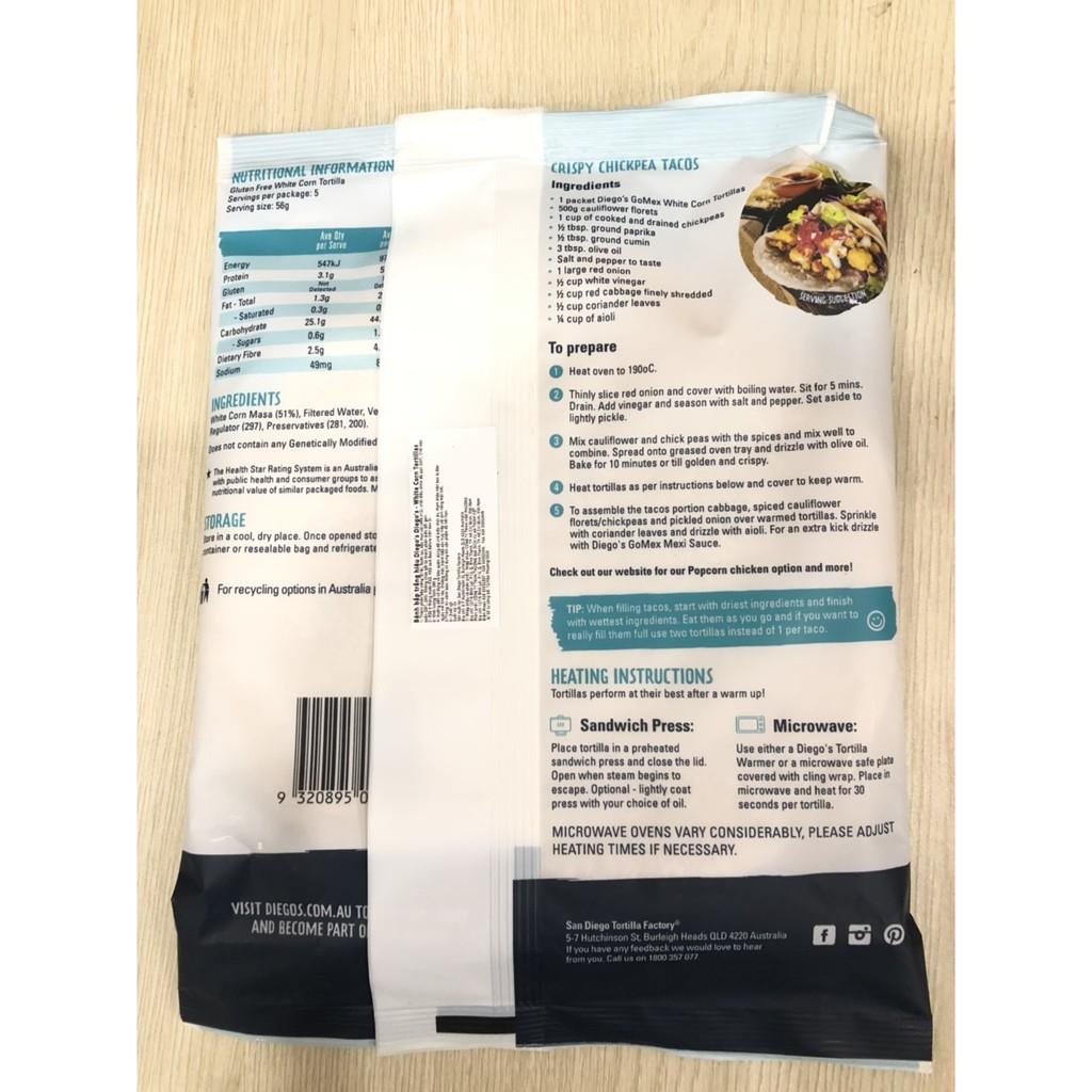 Bánh tráng Tortilla Mexico Bắp túi 280g 10 bánh - Mexico Corn Tortillas
