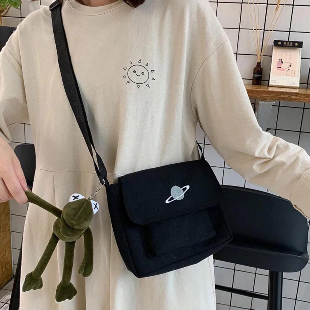 Túi vải canvas in hình hành tinh nhỏ