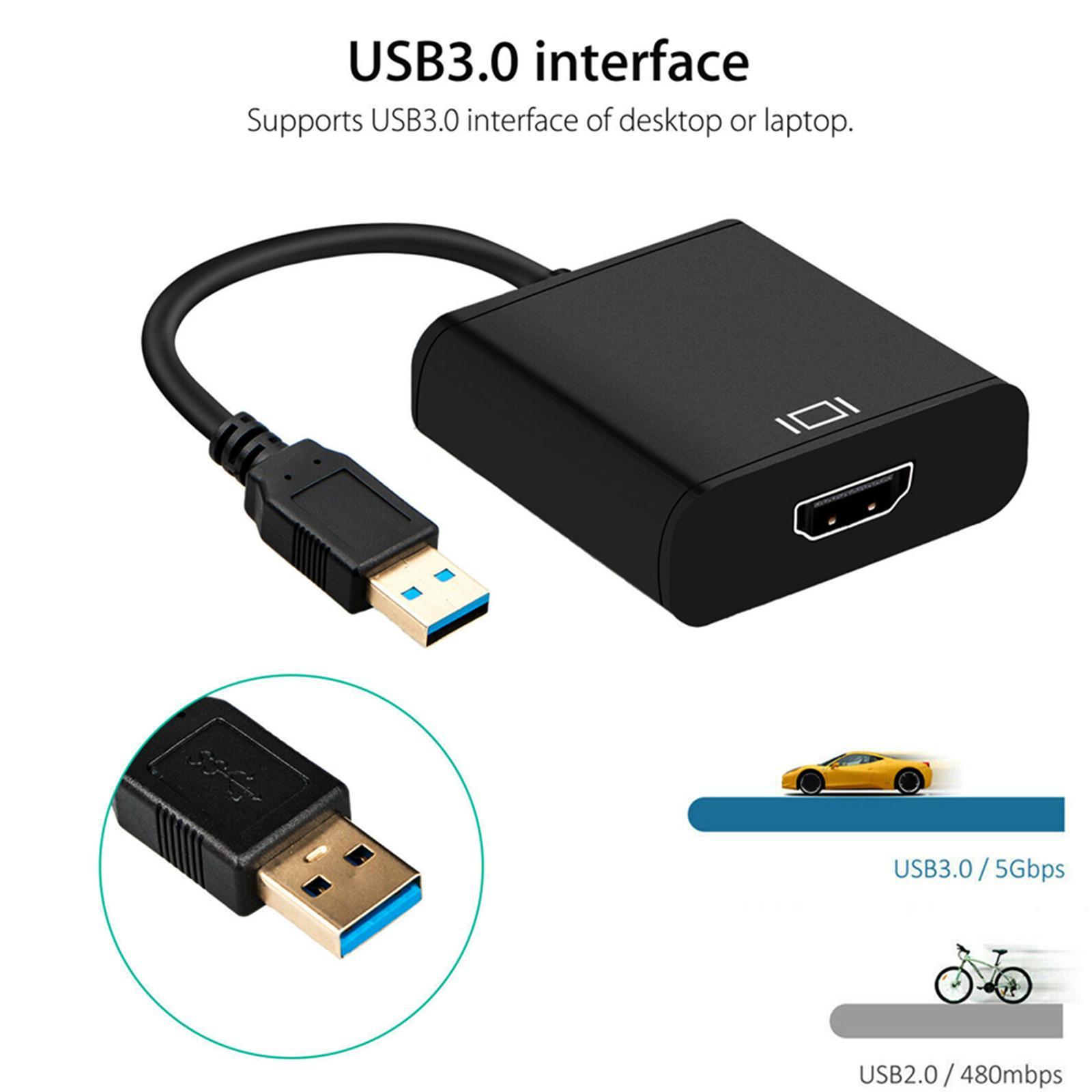 1080P 60Hz USB 3.0 to Audio Video Adapter Video Output for Laptop