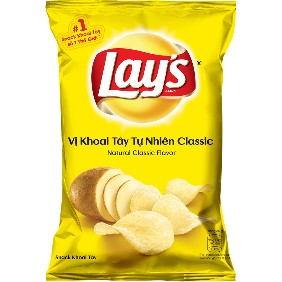 Combo 4 Snack Khoai Tây Lay's Mix vị 95g: Tự nhiên Classic, Tảo Biển Nori, Sườn Nướng BBQ và Thăn bò nướng Texas