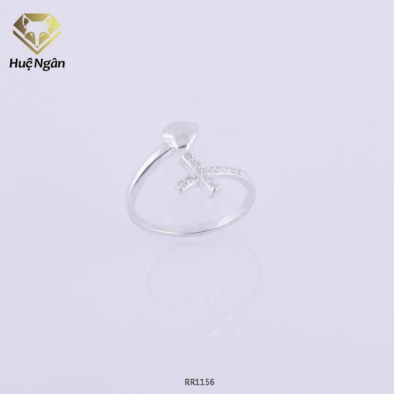 Nhẫn bạc Ý 925 Huệ Ngân - Tim xinh free size RR1156