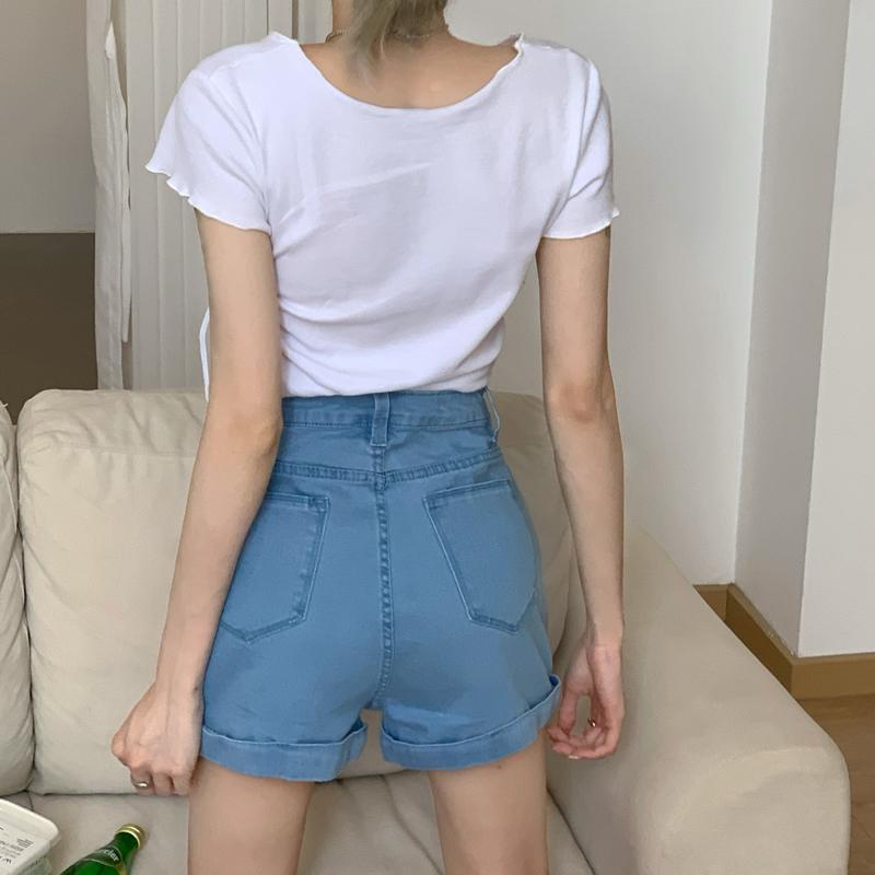 Quần Đùi Denim Lưng Cao Mẫu Mới 42296