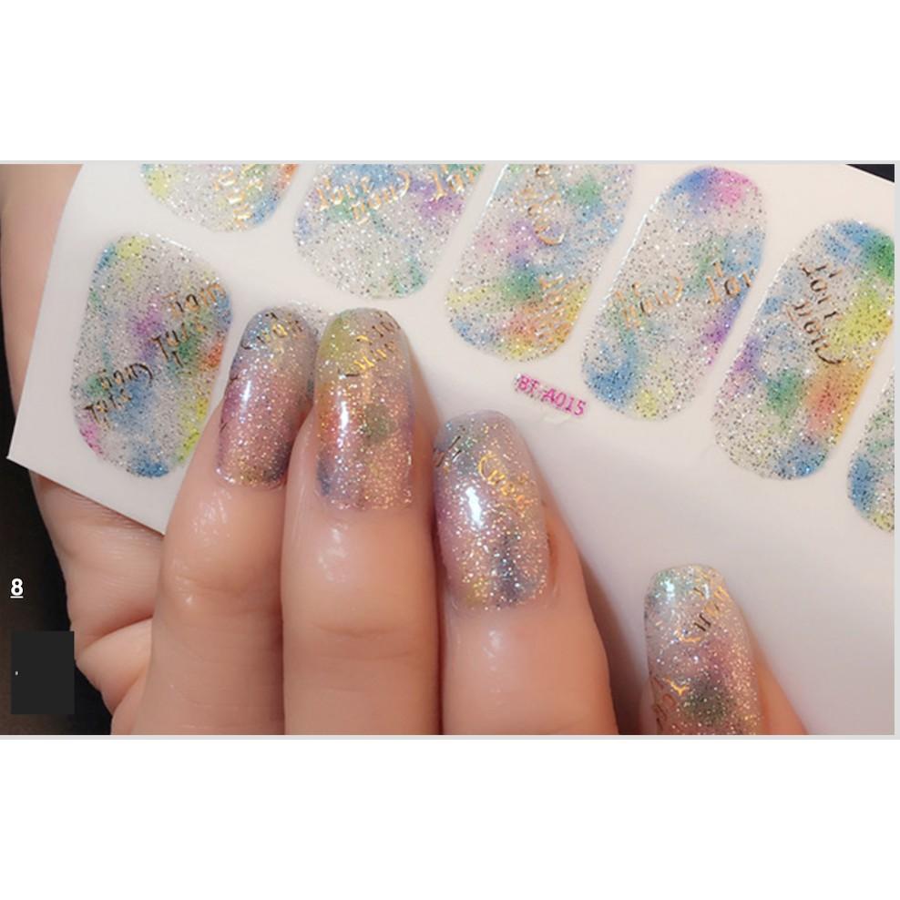 Lô 12 sticker miếng dán móng nail art chữ nhỏ- qùa tặng kèm giũa mini+ 2 khăn khô vô trùng