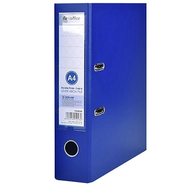 Bìa Còng 70mm A4/FO-BC06 (2 Mặt Xi) - Xanh Đậm