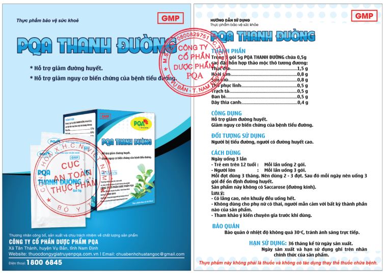 PQA Thanh Đường là dược phẩm thảo dược hỗ trợ giảm đường huyết giảm nguy cơ biến chứng của bệnh tiểu đường cho người bị tiểu đường, người có đường huyết cao.