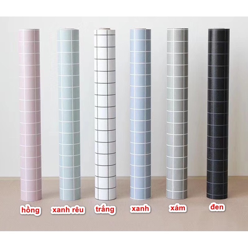 10m Dài x Rộng 45cm Giấy Dán Tường PVC - Ô VUÔNG