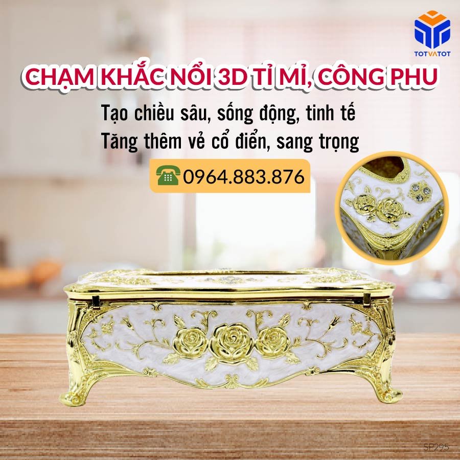Hộp đựng giấy ăn chất liệu hợp kim