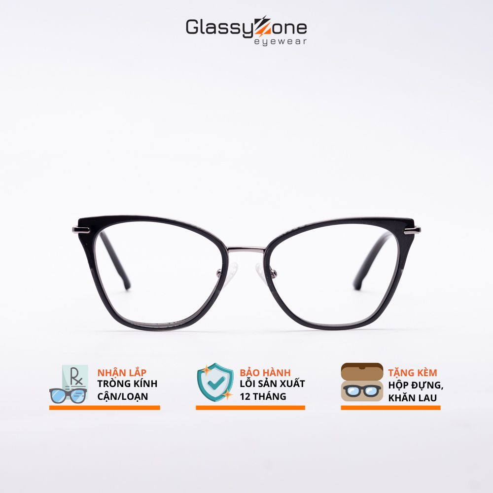 Gọng kính cận, Mắt kính giả cận kim loại Form Mắt mèo thời trang Nam Nữ Avery Jenni - GlassyZone