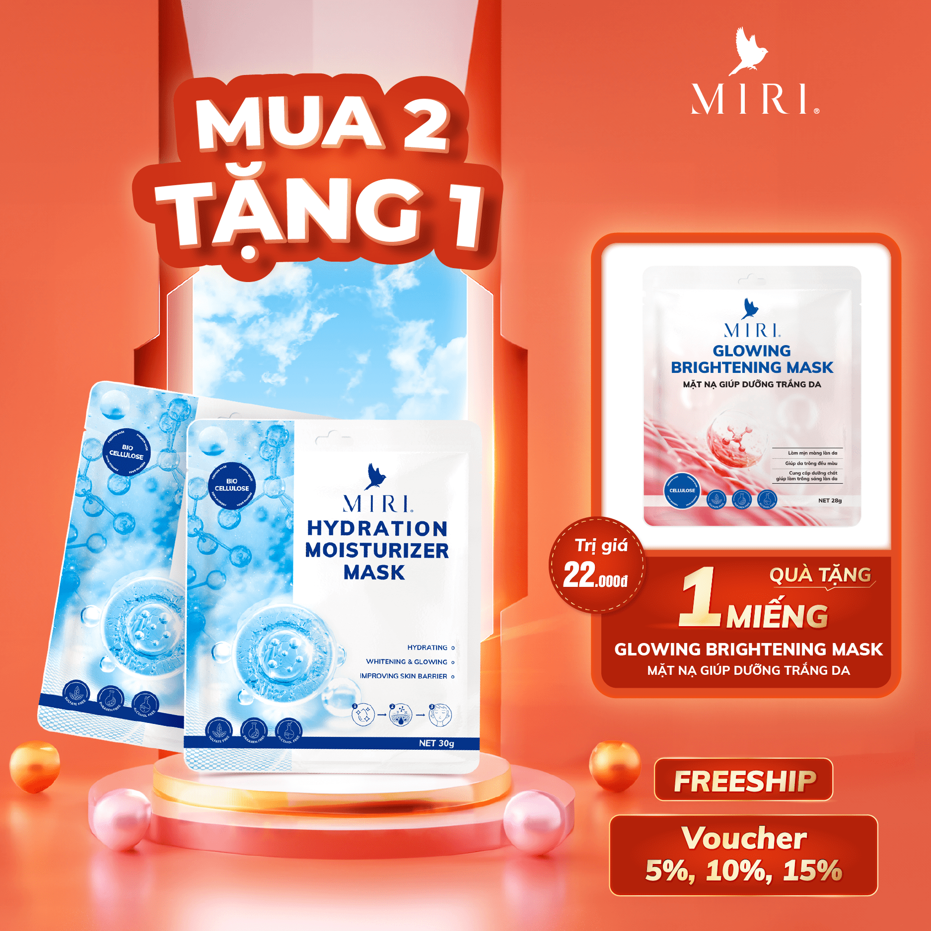 MẶT NẠ GIÚP DƯỠNG ẨM VÀ LÀM TRẮNG SÁNG DA - HYDRATION MOISTURIZER MASK