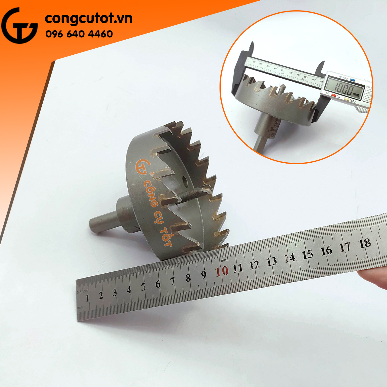 Mũi khoét lỗ sắt, thép, inox răng hợp kim Ø100mm