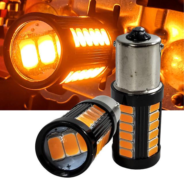 Bóng đèn led hậu 1157 Chipset 33 Bóng led có thấu kính hội tụ thế hệ mới cao cấp siêu sáng - 1 Bóng / Vàng
