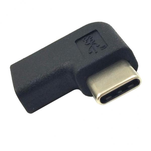 2X USB3.1 Type-C Female to 90 Angle Male Charging Data Sync Extension Adapter