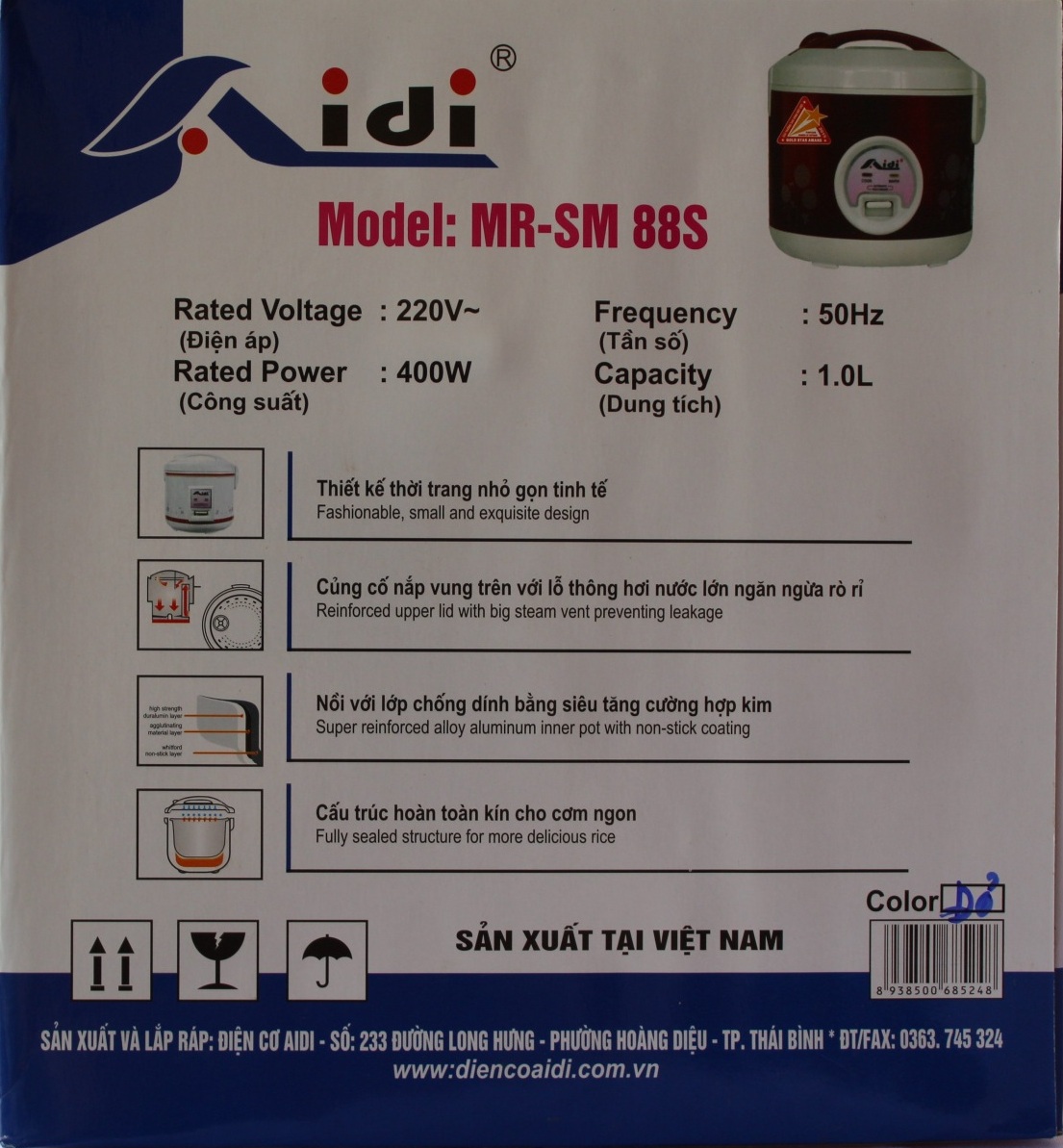 Nồi cơm điện Aidi MR-SM-88S - 1L