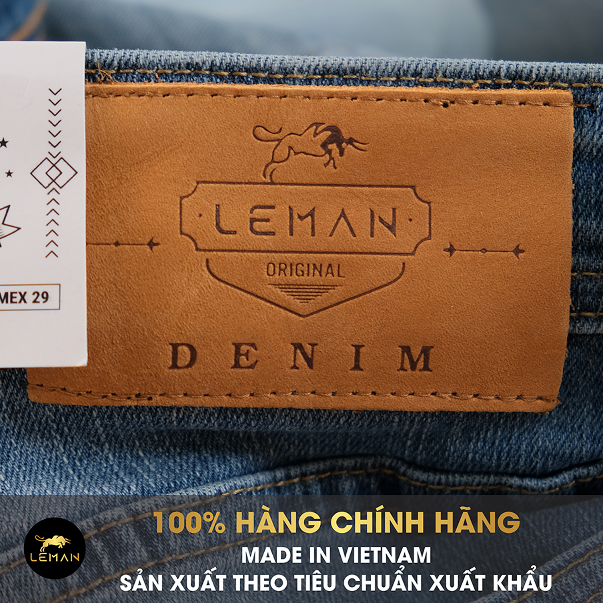 Quần Short Jean nam Leman xanh trơn JL07 - Slim straight Form