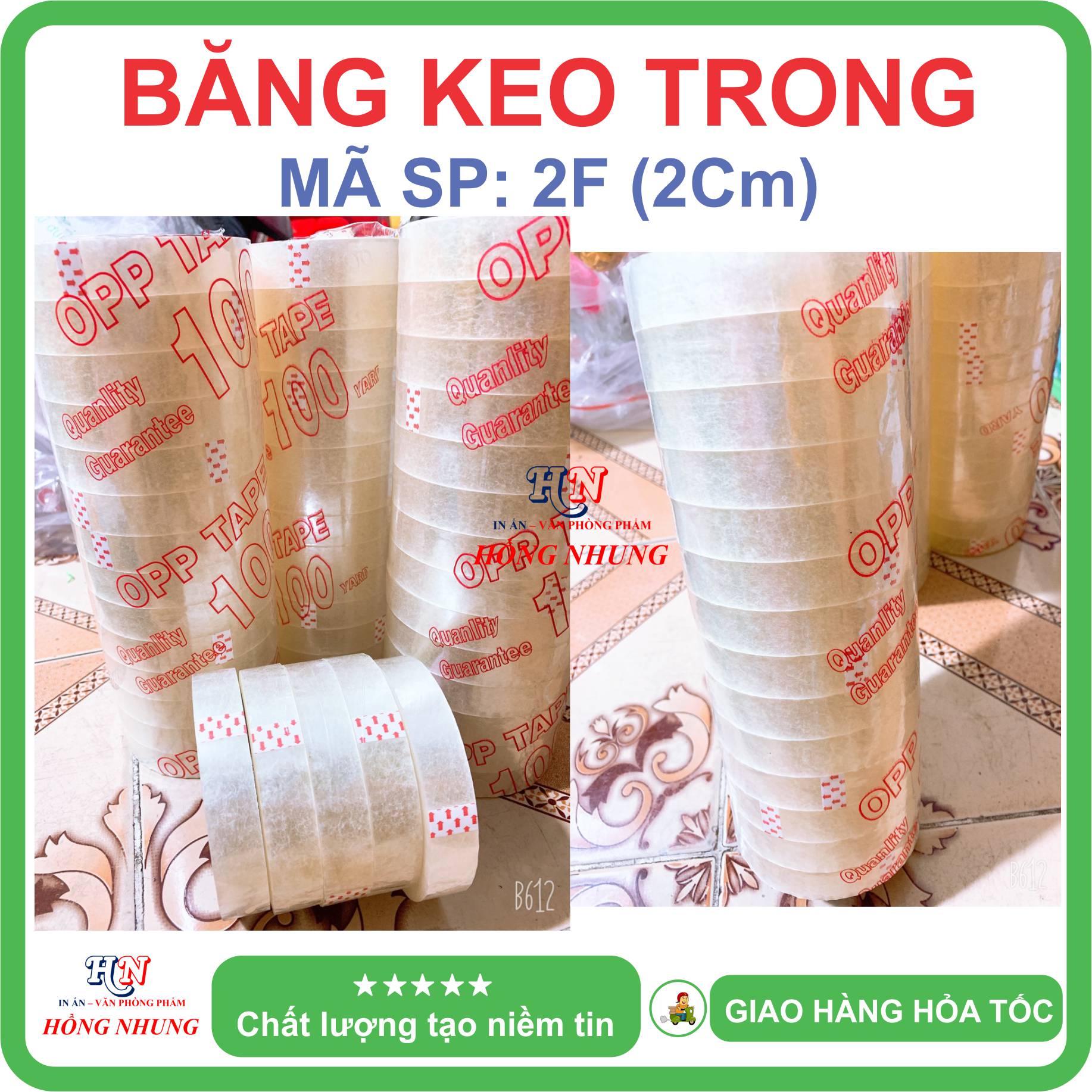 COMBO 14 Cuộn Băng Keo Trong 100 Yard, bản rộng 2Cm , chất keo siêu dính