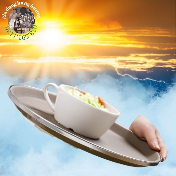 Khay cafe chống trượt tròn 35cm