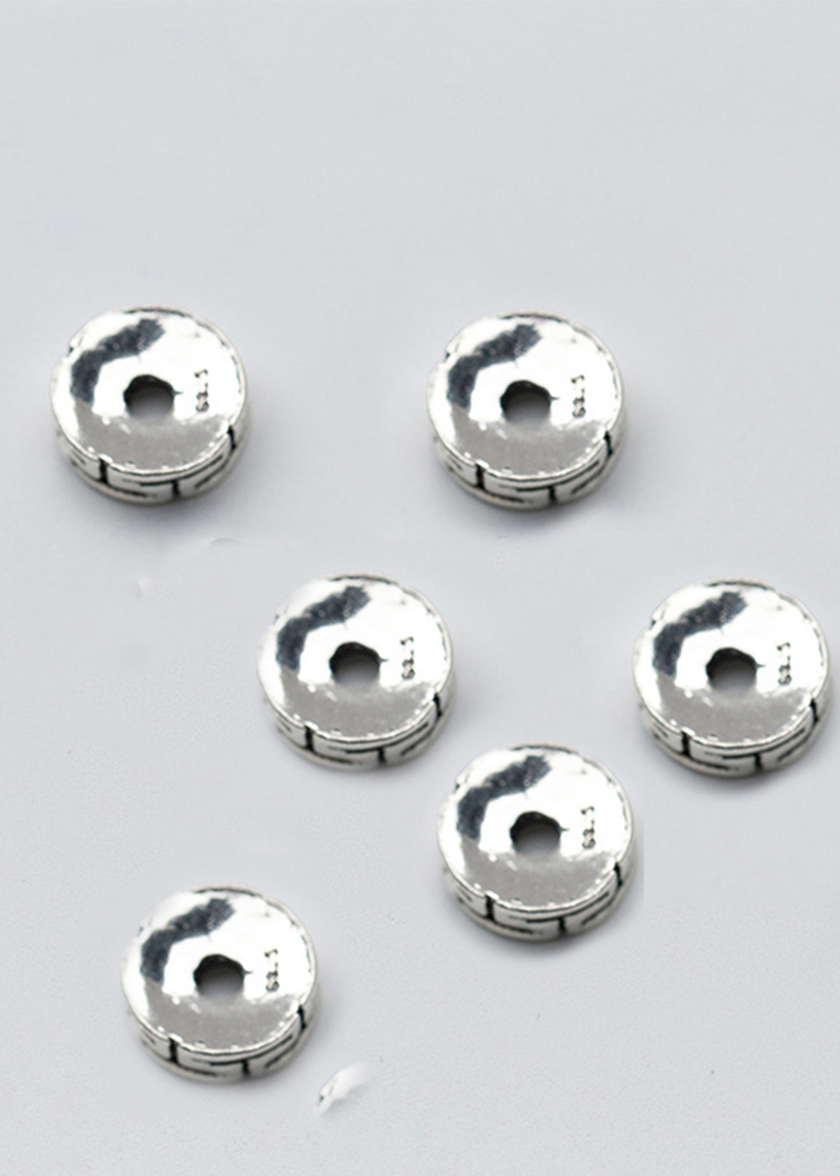 Combo charm bạc chặn hạt họa tiết hoa văn - Ngọc Quý Gemstones