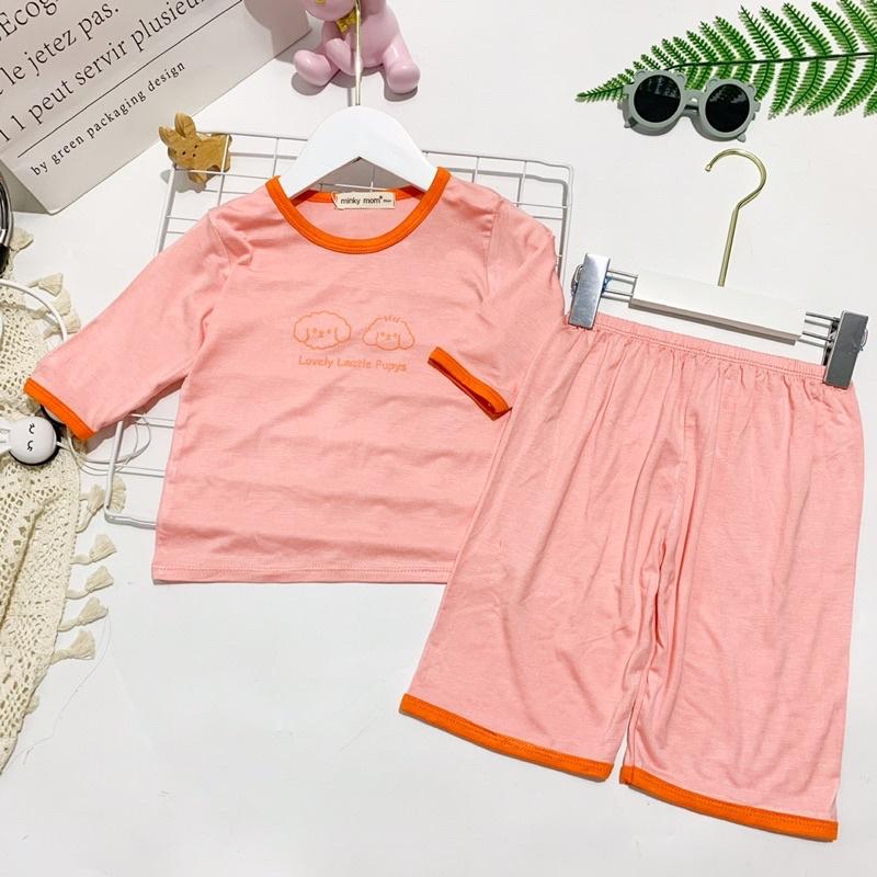 Bộ Quần Áo Dài Tay MINKY MOM Thun Lạnh cho Trẻ Em Bé Trai Bé Gái In Hình Dễ Thương vải mềm mịn thoáng mát TD21