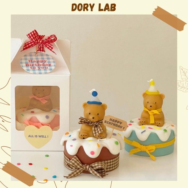 Nến Thơm Handmade Bánh Kem Gấu Con, Quà Tặng Độc Đáo - Dory Lab