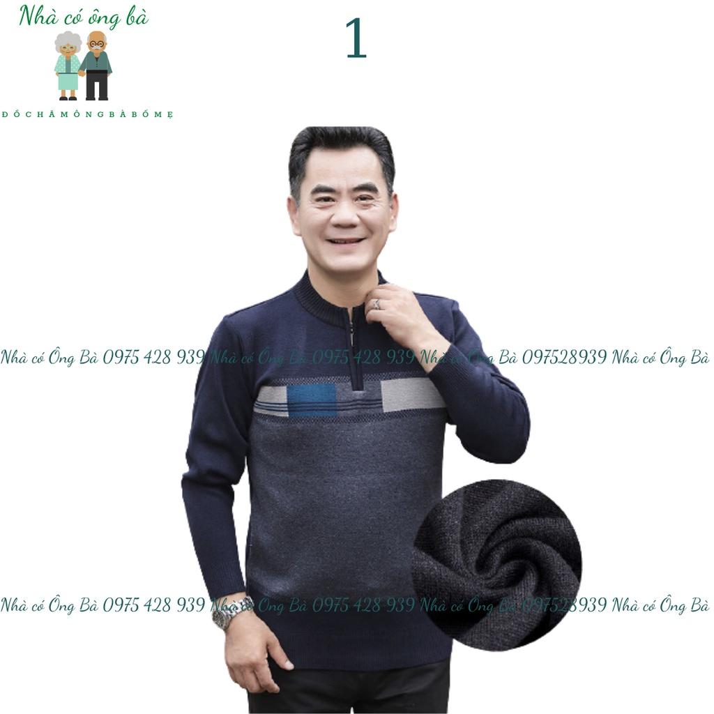 (LOẠI 1) Áo len cổ tròn có khóa dày dặn cho bố mùa đông, áo khoác mùa đông cho bố cho ông đồ trung niên mẫu mới hot 2022
