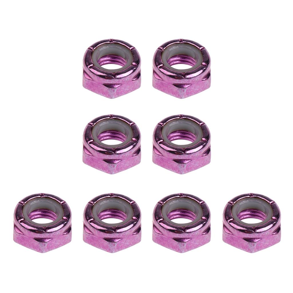 2x8pcs Skateboard Truck Wheel Axle Screw Nuts Longboard Accessories