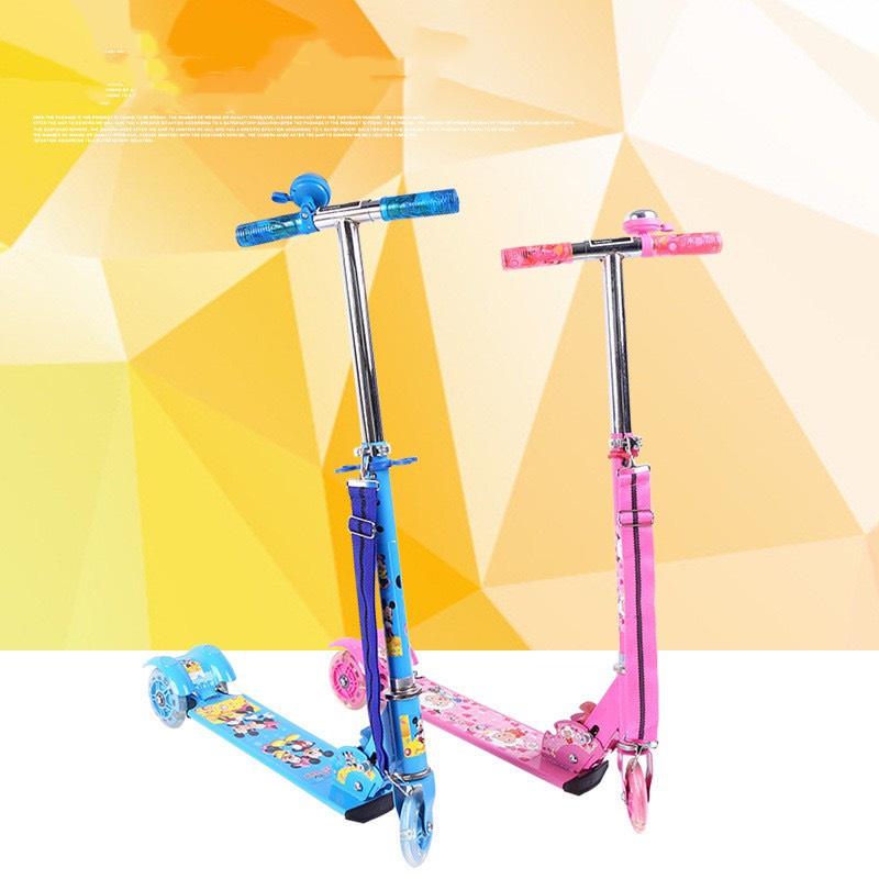 Xe trượt Scooter 3 bánh có đèn phát sáng cho bé, bảo hành 6 tháng, xe scooter khung sắt chắc chắn