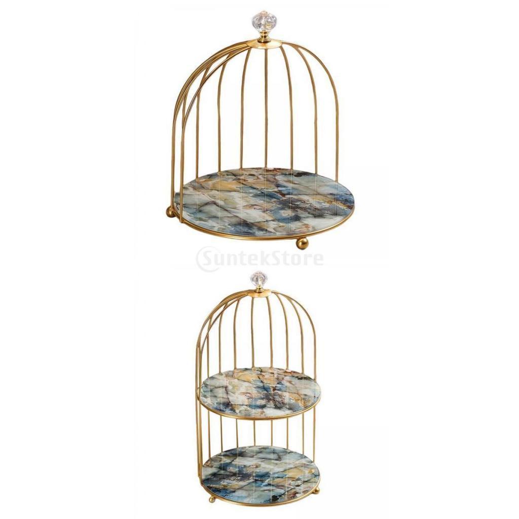 Nordic Iron Bird Cage Perfume Cosmetic Holder Rack for Bedroom Dresser