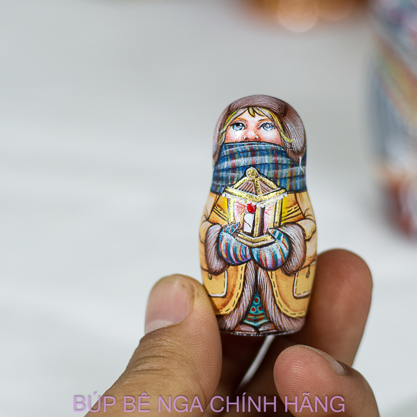 BỘ BÚP BÊ NGA MATRYOSHKA 5 LỚP 20CM HOA VĂN "CÔ BÉ MÙA ĐÔNG" CỰC ĐẸP VÀ PHONG CÁCH, CÁ TÍNH