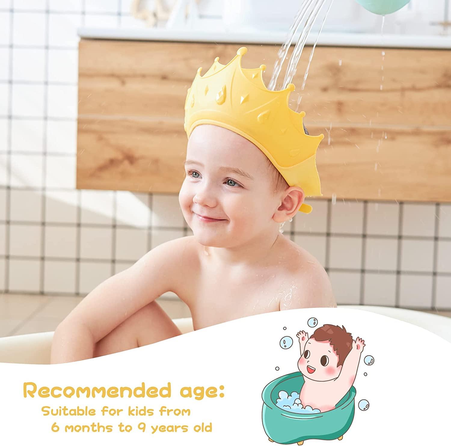 Mũ tắm cho trẻ sơ sinh, Tấm che khi bơi cho trẻ mới biết đi, Mũ tắm cho trẻ 0-9 tuổi, Tấm che có thể điều chỉnh Mũ bơi cho trẻ em Bảo vệ mắt và tai của trẻ