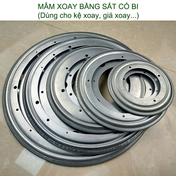 01 Mâm xoay tròn 360 độ, làm kệ-tủ-mâm xoay, bằng thép chống gỉ, có bi