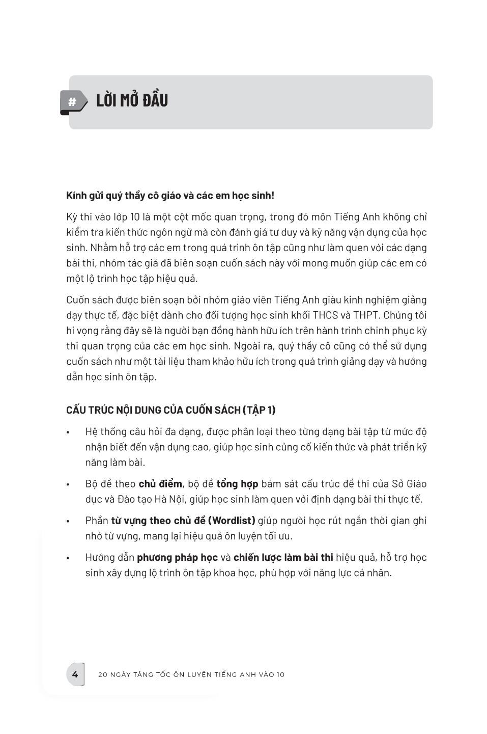 Sách - 20 Ngày Tăng Tốc-Ôn Luyện Tiếng Anh Vào 10 - Tập 1