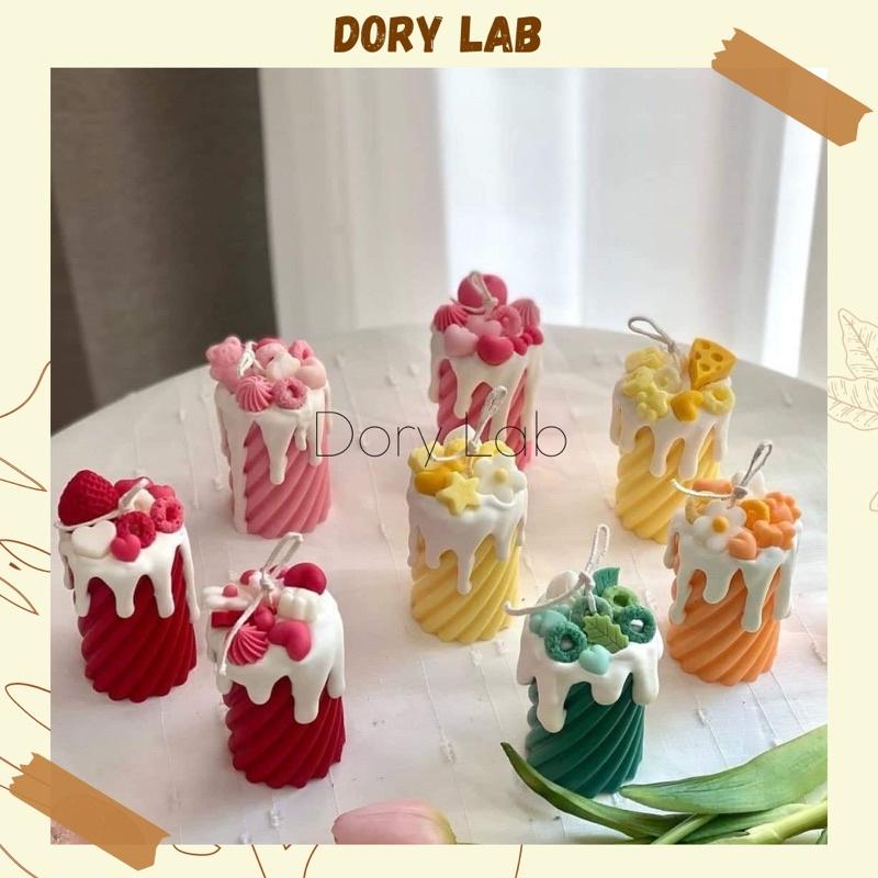 Nến Thơm Trụ Xoắn Phủ Kem Topping Nhiều Màu Handmade, Phụ Kiện Chụp Ảnh, Quà Tặng Sinh Nhật - Dory Lab