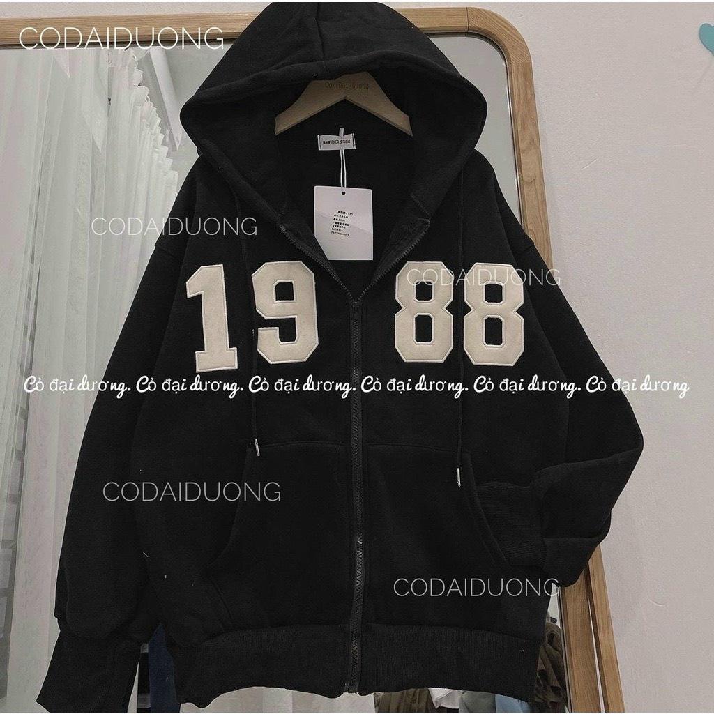 ÁO KHOÁC HOODIE KHÓA KÉO NỮ VẢI NỈ DÀY FORM RỘNG TAY PHỒNG , ÁO HOODIE NỈ NGOẠI 1988