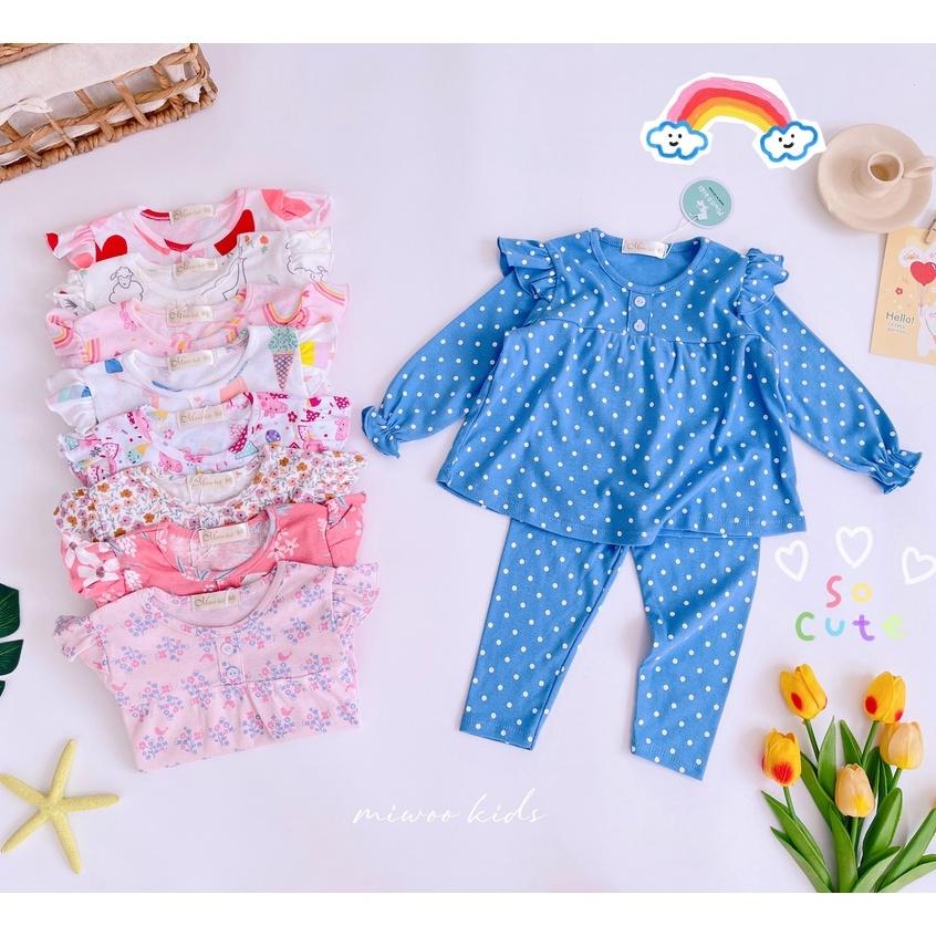 Bộ dài tay cánh tiên quần dài Bozip dáng baby doll siêu mềm mịn mát cho bé gái - HÀNG LOẠI 1 Bảng 2